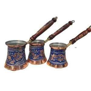 Cafetière turque Cezve Ibrik en cuivre, chauffe-lait, pot à fondre le beurre avec poignée en bois, cafetière arabe pour la cuisine - Product Image 4