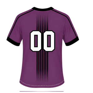 ชุดรักบี้สีดำพลัม เสื้อเจอร์ซีย์คอกลมแขนสั้นพร้อมกางเกงขาสั้นเข้าชุด ระบายอากาศได้ดี เหมาะสำหรับการฝึกซ้อมและการเล่นกีฬา - Product Image 5