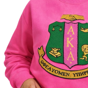 Sudadera Casual de Invierno para Mujer, Forro Polar Chenille, Logotipo Bordado con Letras Griegas en la Parte Delantera, Cuello Redondo Premium - Product Image 6