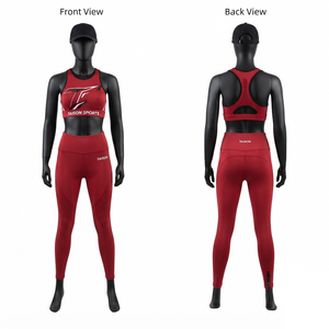 Premium Y-<b>Line</b> Strap Stand Neck 100% Cotton MMA Bra <b>Legging</b> 2-Piece Set 260g Striped Crystal Decoration Anti-Bacterial Quick Dry - Product Image 1