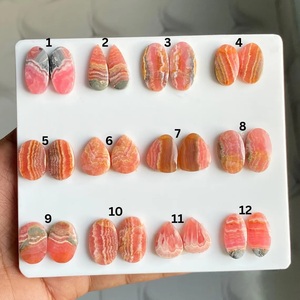 โรโดโครไซต์คู่แฝดทรงคาโบชอง สีชมพูธรรมชาติ สำหรับทำต่างหู DIY - Product Image 3