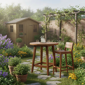 Silla de Bar de Madera de Teca Sólida, Ecológica, Moderna, Duradera, Minimalista, de Alta Calidad, para Barra de Bar, Venta al Por Mayor - Product Image 6