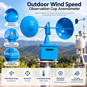 Anemómetro de Copa Giratoria para Monitoreo Meteorológico e Investigación en Campo |   Anemómetro Mecánico para Estudios Meteorológicos del Viento - Product Image 5