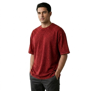 Camiseta Oversize con Lavado Ácido, Patrón Desgastado, Unisex, Manga Corta, Mezcla de Poliéster/Algodón, Estilo Casual Urbano, Verano, Lisa - Product Image 3