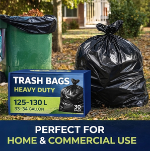 ถุงขยะเชิงพาณิชย์ TH GB-005 พรีเมียม ขนาด 33 แกลลอน สีดำ ผลิตจาก HDPE คุณภาพสูง ป้องกันการรั่วซึม ปิดผนึกด้วยความร้อน จำหน่ายแบบยกแพ็ค สำหรับโรงแรม ร้านอาหาร - Product Image 6