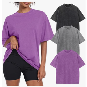 T-shirt graphique personnalisé délavé à l'acide pour filles, coupe oversize, effet vintage délavé, en coton imprimé, pour femmes, effet soleil délavé, de BD - Product Image 2