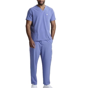 Tenues médicales pour hommes, blouses d'hôpital, ensembles de blouses chirurgicales extensibles pour infirmiers, en tissu tricoté pour hommes - Product Image 1