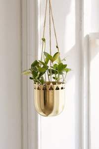 Modern Luxury Gold Metal Cylinder <b>Hanging</b> Planter Nordic Deep Flower Pot Holder With Chain For HomeHotel Wedding Decor Bulk Sale - Product Image 2
