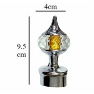 <b>Single</b> Art Deco Handmade <b>Curtains</b> Rod Brackets with Golden Neon Crystal Knobs - Product Image 3