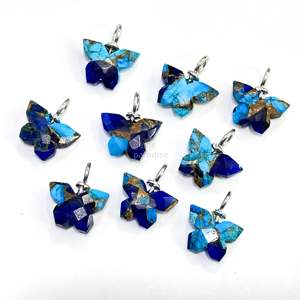 Colgante de Mariposa de Turquesa Azul Mohave AAA Lapis Blue, Plata 925, Gema de Turquesa Azul Tallada a Mano - Product Image 6