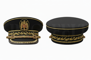 Custom Embroidered Decorative Peak <b>Cap</b> with Gold Leaf Design Adjustable Formal Uniform Style Hat <b>for</b> <b>Men</b> Whole Sale Visor <b>Caps</b> - Product Image 2