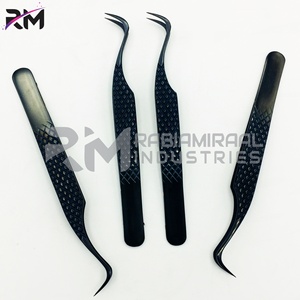 Pince à épiler pour extensions de cils RMI Black Plasma Diamond Grip, en acier inoxydable japonais, étiquette privée, logo personnalisé - Product Image 5