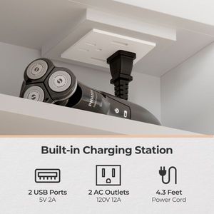 ตู้กระจก LED FCH ขนาด 20*28 นิ้ว สีขาว ทำจากไม้อัด พร้อมกรอบอะคริลิค 1 ประตู 4 ชั้นวาง แสดงเวลาและอุณหภูมิ - Product Image 4