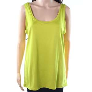 Women's <b>Lime</b> <b>Green</b> Sleeveless Short Tank <b>Top</b> Scoop Neck Casual Breathable Knitted Solid Color Lightweight Sexy & Club Style - Product Image 4
