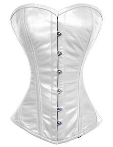Corsé de Cuero PU Genuino para Mujer con Bordado de Pedrería, Detalle de Agujeros, Cierre Frontal con Cremallera y Espalda Ajustable con Cordones - Product Image 5