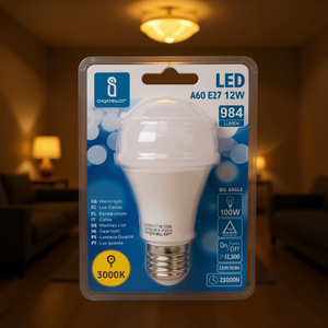 Bombilla LED A60 E27 12W 3000K Luz Cálida 984 Lúmenes Gran Ángulo 25000H de Vida Útil - Product Image 3