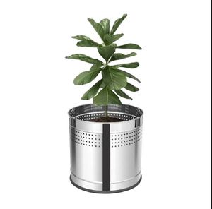 Maceta Gigante de Metal Plateado Brillante de Acero Inoxidable, Venta al por Mayor, Maceta Grande Metálica para Plantas y Flores, para Decoración de Interiores - Product Image 6