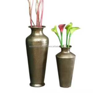 Florero de Metal dorado de diseño exclusivo, maceta decorativa de hierro de alta calidad para el hogar, Flor al por mayor de Azora Industries - Product Image 4