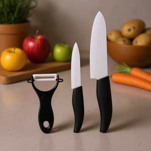 Ensemble de couteaux en céramique Excelsa avec éplucheur noir 15x2.5x3.5 cm, outils pour fruits et légumes - Product Image 3