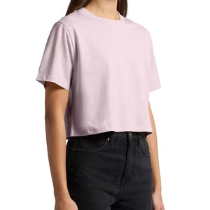 T-shirt court classique minimaliste pour femme, à manches courtes et col rond, modèle uni basique décontracté - Product Image 3