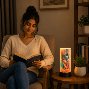 Radha Krishna LED <b>Night</b> Lamp Acrylic Spiritual Table <b>Light</b> USB Touch Decorative Bedside Janmashtami Diwali Gift Home Temple - Product Image 3