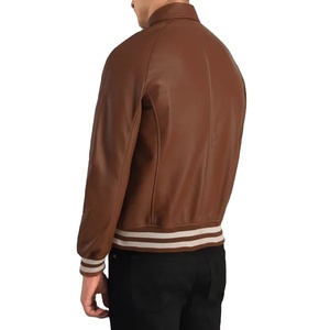 Blouson universitaire unisexe marron en toile 100 % coton, matelassé, respirant, à capuche avec logo frontal 2026 - Product Image 2