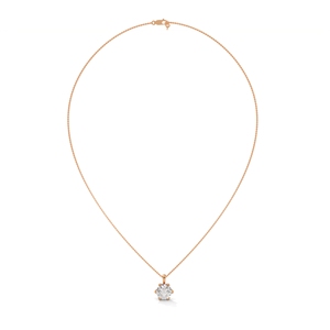 จี้เพชรเลี้ยงในห้องปฏิบัติการ สร้อยคอทองคำแท้ 14K ทรงกลมเจียระไนแบบบริลเลียนท์ สีโรสโกลด์ สำหรับผู้หญิง ของขวัญสำหรับงานปาร์ตี้ - Product Image 3