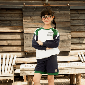 Short en éponge française brodé Style sportif Darius bébé filles prêt à expédier 100% coton chaud hiver mi jean garçons en gros - Product Image 2