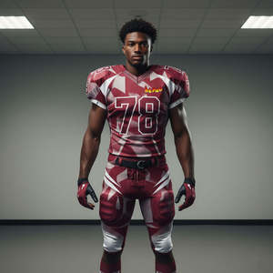 ชุดยูนิฟอร์มอเมริกันฟุตบอลสีแดงล้วนสำหรับผู้ชาย ดีไซน์เฉพาะตัว รับสกรีนโลโก้ ราคาประหยัด ผ้าต้านเชื้อแบคทีเรีย แห้งเร็ว - Product Image 1