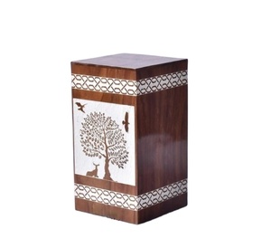 Urne mangue personnalisée pour cendres humaines Boîte arbre de vie Urne de crémation personnalisée pour cendres Grande urne en bois fabriquée à la main - Product Image 1