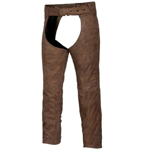 BAND BROTHERS Chaps pour hommes en cuir véritable style western - Conception personnalisée, coupe décontractée, fermeture à boucle, pour l'équitation, lavage à la main - Product Image 5