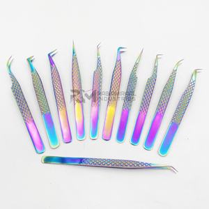 Pince à épiler multi-couleurs haute qualité RMI pour extensions de cils, lot de 11 pinces - Product Image 3