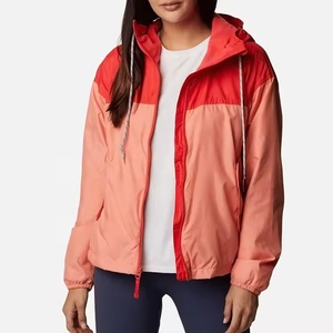 Chaqueta Deportiva Ligera Impermeable con Logotipo Personalizado para Gimnasio, Chaqueta Corta con Capucha Ajustable para Mujer, Cortavientos para Correr - Product Image 3