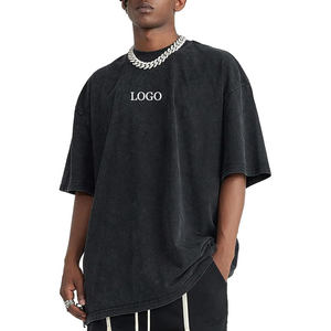 เสื้อยืดโอเวอร์ไซส์สไตล์วินเทจผ้าคอตตอนย้อมสีแบบแอซิดวอช ขายส่ง เสื้อยืดสตรีทแวร์พื้นฐานลำลองทรงหลวมสำหรับผู้ชาย - Product Image 5