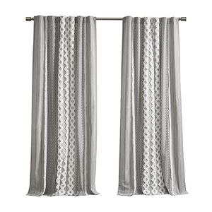 Pannello di tenda stampato a righe in ciniglia di cotone con fodera elegante mantovana per la decorazione della casa - Product Image 5