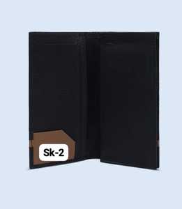 Portefeuille long exécutif en cuir noir élégant, ultra-mince, minimaliste, à double pli, avec protection pour chéquier, pochette premium pour espèces et cartes, utilisation quotidienne - Product Image 1