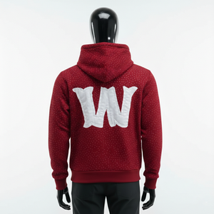 ผู้ผลิตเสื้อฮู้ดดี้โอเวอร์ไซส์ผ้าฝ้ายฟลีซหนานุ่มแบบกำหนดเอง ประดับด้วยคริสตัล แต่งลายขาดๆ แบบมีสไตล์ คุณภาพสูง ปักลายอย่างดี สตรีทแวร์ - Product Image 2