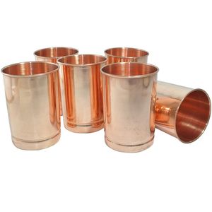 Copper Straight Drinking Cup Insulated Metal Mug Kitchen Bar Accessory Set of 2 - Product Image 3