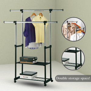 Estante de exhibición movible ajustable con estantes de almacenamiento de zapatos para ropa - Product Image 4