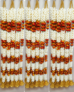 Guirlandes de fleurs artificielles modernes faites à la main en Inde, jasmin, rose, mogra, 5 pieds, décoration pour Diwali, mariage, maison, jardin - Product Image 5