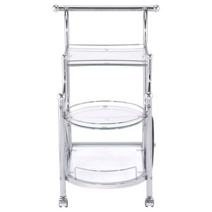 Chariot de service à 3 niveaux Reia Chrome avec roulettes, îlots et chariots de cuisine - Product Image 6