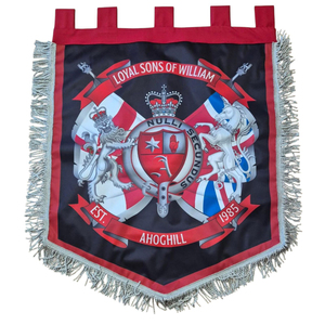 Estandarte decorativo o banda ceremonial que representa a los "Hijos Leales de William de Ahoghill", estandartes bordados económicos. - Product Image 3