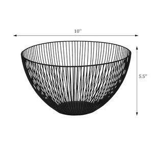 Modern Black Metal Wire Fruit <b>Basket</b> Decorative Storage Bowl for Kitchen Dining <b>Table</b> Countertop Organizer - Product Image 4