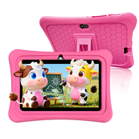 Tablet Android 12 7 inci untuk anak-anak, MTK Quad Core baterai 3000MAH resolusi 1024x600 Wi-Fi untuk pembelajaran elektronik