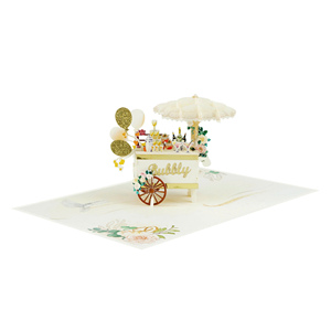 Carte pop-up 3D créative pour boisson de mariage, faite à la main, thème boisson pour célébration de mariage, vente en gros - Product Image 3