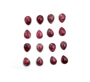 Lote de gemas sueltas de tulita natural en forma de pera, cabujón, de 5-14 mm, para la fabricación de joyas. - Product Image 2