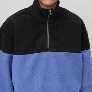 Offre Spéciale – Sweat-shirts à Col Roulé Bicolores avec Demi-Zip, Personnalisables en Polaire Grande Taille, à Épaules Tombantes et Capuche avec Zip Court - Product Image 3
