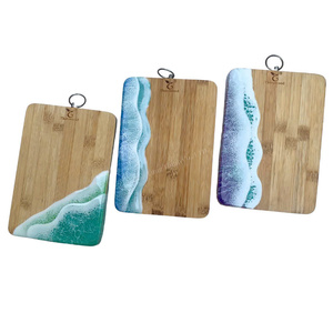 Planche à découper en bois époxy Thanh Tung Thinh, motif océan, avec support, écologique, non toxique, durable, en provenance du Vietnam - Product Image 3