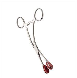 Pinzas Manuales de Alta Calidad para Lengua, 7'', Curvas, con Almohadillas de Goma, Abrazadera de Acero Inoxidable, Instrumentos Quirúrgicos Dentales con Certificación CE - Product Image 2