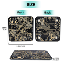 Sous-verres en forme de circuit imprimé pour boissons, design PCB, sous-verres en or noir imprimé, sous-verres amusants pour boissons